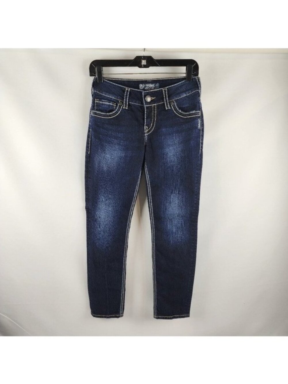 Silver Jeans Womens 8P Suki Skinny Short Low Rise Blue Denim 26x26